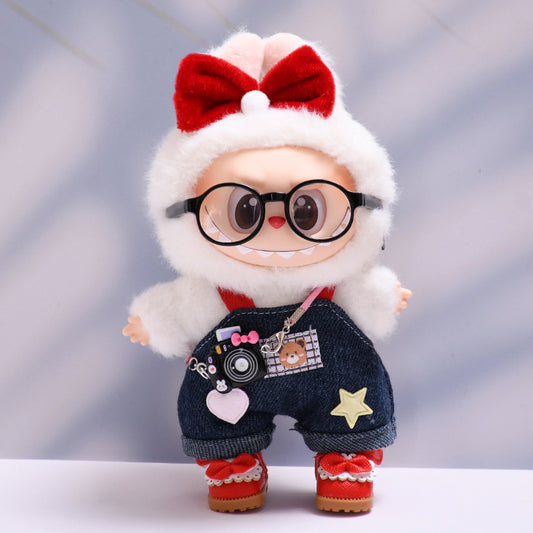 Little Bear Denim Overalls Set  15-17cm collectible dolls[Selling clothes only]